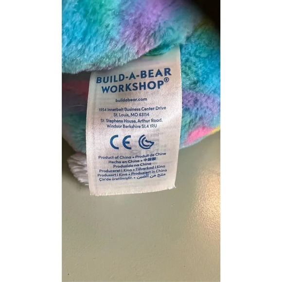 Build A Bear Plush Color Burst Bunny Rabbit Stuffed Easter Pastel Tie Dye 21" wo - Picture 6 of 10